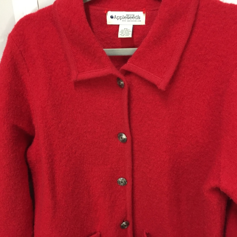 Appleseed's Red Wool Button Down Jacket - Picture 12 of 16
